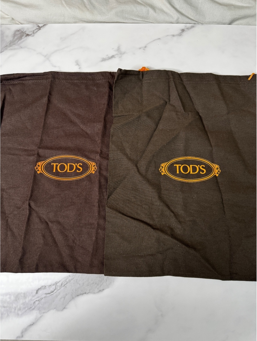 TOD'S Dust Bags Brown 12x15  Drawstring set of 2